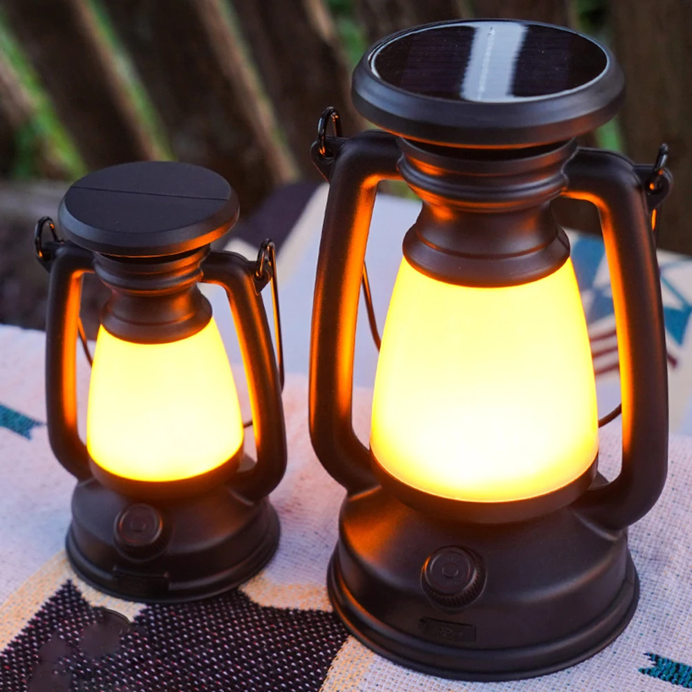 Portable Handheld Iron Vintage Kerosene Lantern Table Night Light Creative Bar - £14.54 GBP+