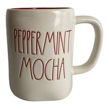Rae Dunn PEPPERMINT MOCHA Coffee Mug Red Interior Christmas Holiday Wint... - £19.83 GBP