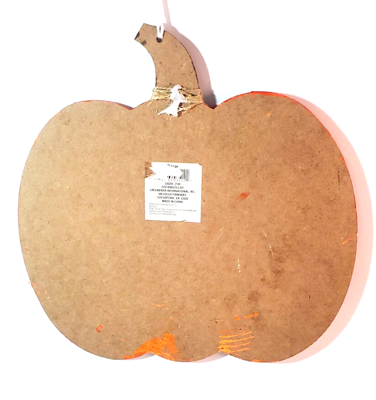 Painted Pumpkin Wall Decor Craft DIY Orange Add Your Message Item image 4