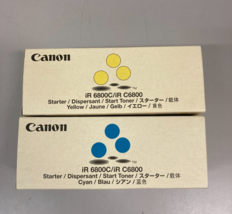 Genuine OEM  Canon 8653A001 Cyan 8655A001 Yellow iR6800 Starter Lot of 2... - $26.95