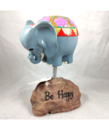 Elephant Floating on Spring Over Rock Says &quot;Be Happy&quot; Gift Idea Joy Balloon - £4.60 GBP
