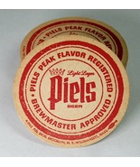 18 Vintage Piels Bros Round Beer Coasters 1963 Red Light Lager - $15.00