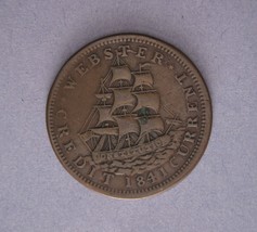 1841 HARD TIMES TOKEN *WEBSTER CREDIT CURRENT * VAN BUREN * HT18 - $73.49