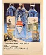 GILBEY&#39;S VODKA - Buy without a passport -  1966 Vintage Print Ad - $13.51 CAD