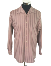 Kenneth Cole Reaction Dress Shirt Mens X Large Button Front  Striped 17 ... - £15.15 GBP