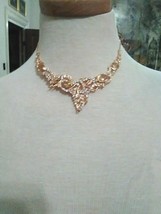 Vintage Necklace Set Golden Citrine Accented Delicate Setting + Earrings - £92.95 GBP