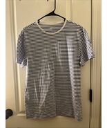 H&amp;M Men&#39;s Striped Short Sleeve T-Shirt Slim Fit Size L Blue &amp; White - $39.53 CAD