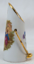 Miniature Limoges Water Pitcher Metal Handle Courting Couple &amp; Flowers - £20.72 GBP
