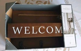 Wood Welcome Mail Station Walnut For Mail, Keys, Clothes 15&quot; x 10&quot; - Threshold  - $18.69