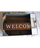Wood Welcome Mail Station Walnut For Mail, Keys, Clothes 15&quot; x 10&quot; - Thr... - $25.61 CAD