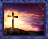 36" X 44" Panel The Hope Religious Cross Sunset Multicolor Cotton Fabric... - $12.95