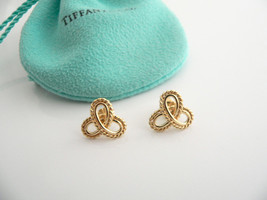 Tiffany & Co 18K Gold Infinity Flower Bead Earrings Studs Gift Pouch Love Classy - $1,698.00