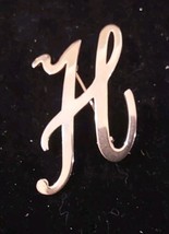 Inital H Monogram Pin Brooch Gold Plated 2&#39;&#39; - $12.64