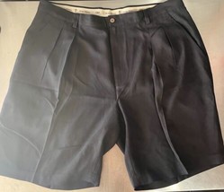 Men&#39;s Tommy Bahama Relax 100% Silk Shorts Black Pleated Front Size 40 - £15.71 GBP