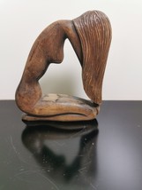 Hand Carved Wood Sculpture Awakening Boho Art Nude Woman Statue Valentine&#39;s gift - £22.10 GBP