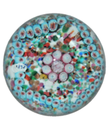 Vintage Reproduction Art Glass Paperweight Millefiori With 1852 Cane - $68.38 CAD