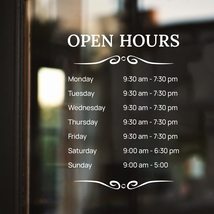 Custom Business Sign - Window Store Logo - Operation Hours Indoor Outdoor - Reve - £77.77 GBP