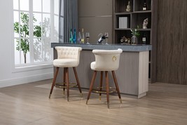 Swivel Bar Stools With Backrest Footrest with A Fixed Height Of 360 Degrees - £199.78 GBP
