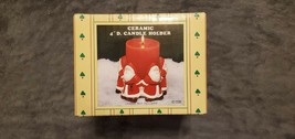 Vintage Christmas Santa&#39;s Shelf Santa Ceramic 4&quot; Candle Holder - New - £19.77 GBP