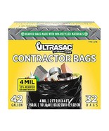 Heavy Duty Contractor Bags (Value 50 Pack/W Ties), 42 Gallon, 32.75&quot; X 4... - $50.99