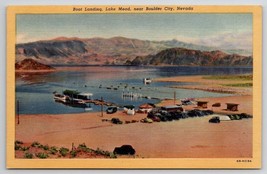 Boat Landing Lake Mead Near Boulder City Nevada Linen Postcard O28 - £6.33 GBP