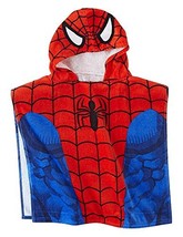 Marvel Spiderman Kids Hooded Poncho for Bath, Pool or Beach Towel - £12.78 GBP