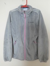 Jacket Girls Columbia Grey/Pink Fleece Zip Front Pockets Size S Euc (T) - £15.63 GBP