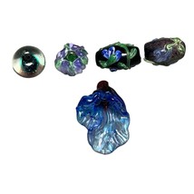 Handmade Lampwork Glass Bead Mix - Floral &amp; Abstract Designs for Jewelry Making - £19.85 GBP