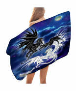 Twilight Duel Black vs White Dragons Microfiber Beach Towel - $26.90+