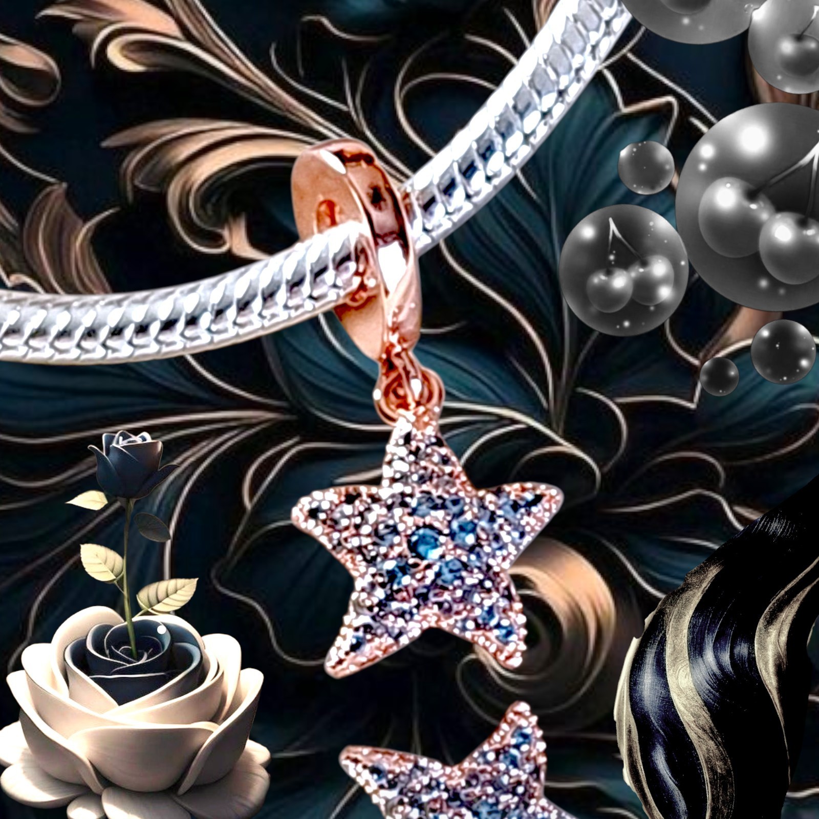 Pandora 14K Rose   Gold Plated Sparkling   Starfish Dangle Charm US SELLER  Item image 6