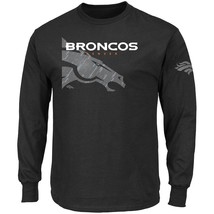 Majestic Denver Broncos Big &amp; Tall Reflective L/S T-Shirt, Black - £18.42 GBP