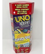 Mattel UNO Mega Pack, Flip!, Ono 99, Flex!, Phase 10, Blink, 6 Card Game... - $49.49