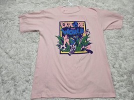 VTG Explore Your World L T-Shirt Animals Jungle Travel Single-Stitch Pin... - €11,28 EUR