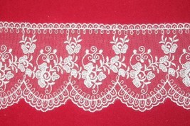 Ribbon Trimming Lace of Tulle High 8 CM SWEET TRIMS Scalloped 672 - £3.21 GBP