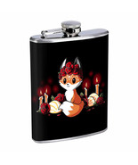 Rose Fox Em1 Flask 8oz Stainless Steel Hip Drinking Whiskey - £11.80 GBP