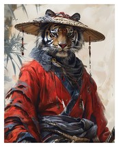 Anthropomorphic Samurai Tiger In Traditional Robes 8X10 Fantasy Photo - £6.80 GBP