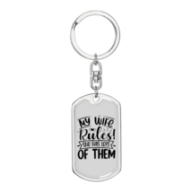 To My Wife  My Wife Rules! Stainless Steel or 18k Gold Premium Swivel Do... - £29.97 GBP+