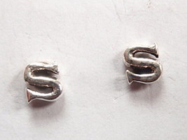 The Letter "S" Stud Earrings 925 Sterling Silver Corona Sun Jewelry s - £8.49 GBP