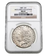 1887 Argent Morgan Dollar Classé Par NGC Comme MS-63 Mcclaren Collection - $125.91