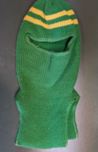 Vintage 1970s Knit Head Cover Winter Stocking Cap Ski Mask ~ Green ~ Men&#39;s M/L - £38.00 GBP