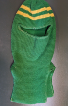 Vintage 1970s Knit Head Cover Winter Stocking Cap Ski Mask ~ Green ~ Men&#39;s M/L - £36.44 GBP