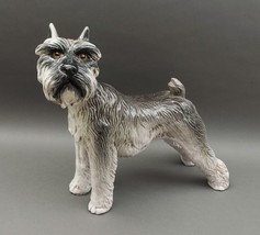 Vintage Large Italian Glazed Terracotta Pottery Schnauzer Terrier Dog Sculpture - £319.73 GBP