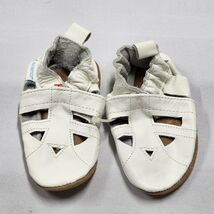 Robeez White Leather Baby Moccasin Sandals Crib Shoes Size 6-12 Months VTG - $14.85