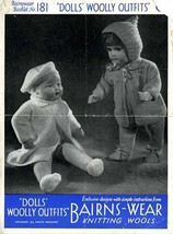 Vintage knitting pattern for dolls/reborns. Bairnswear 181. 18&quot; 46cm boy or girl - £2.76 GBP