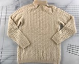 Neiman Marcus Cashmere Sweater Womens Medium Cream Turtleneck Cable Knit - $34.64