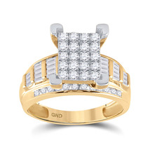 10kt Yellow Gold Round Diamond Cluster Bridal Wedding Engagement Ring 7/8 Ctw - £883.05 GBP