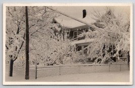 RPPC Winter In Maine Beautiful Home Covered In Snow Real Photo Postcard S24 - £5.43 GBP