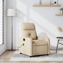 Massage Recliner Chair Cream Fabric (100% polyester), metal, plywood - $7,347.24 MXN