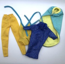 Vintage Barbie Doll Clothing Lot 4 Pieces - Pants, Dress, Swim Suit &amp; Wrap - $14.00