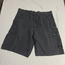 Wrangler Mens Cargo Shorts Black Classic Rise Flat Front Flap Pockets Co... - $16.77